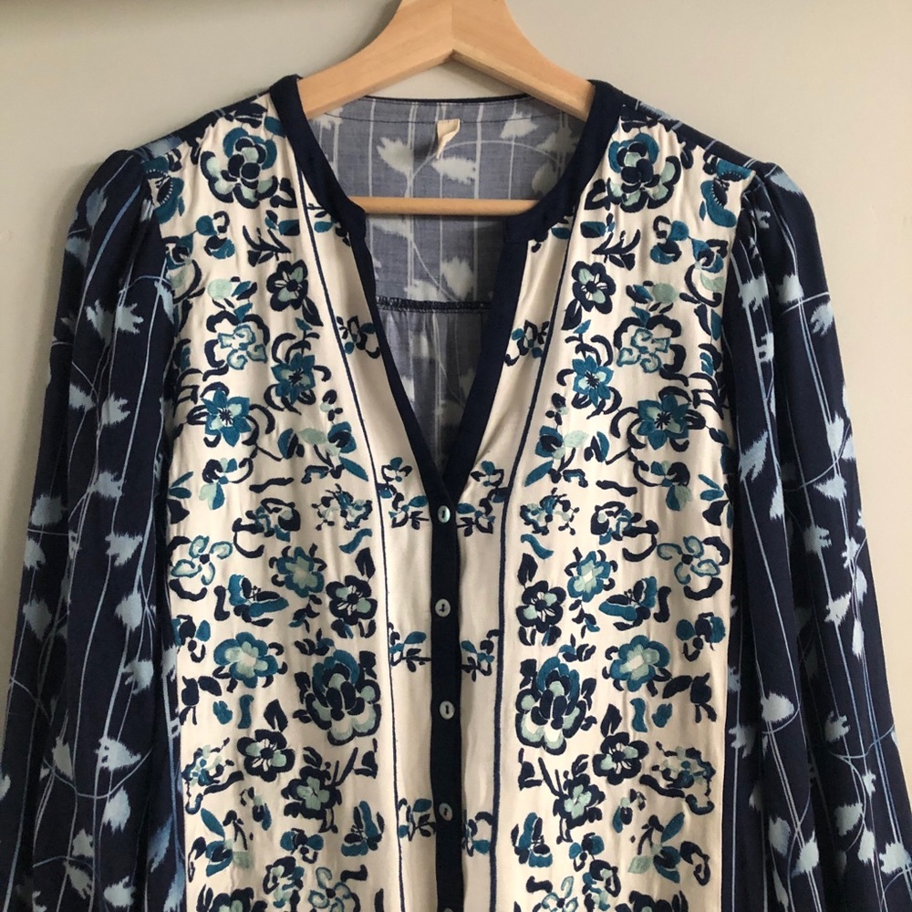 Anthropologie Embroidered Floral Dress w/ Pockets - Picture 3 of 7